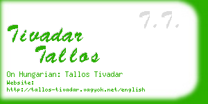 tivadar tallos business card